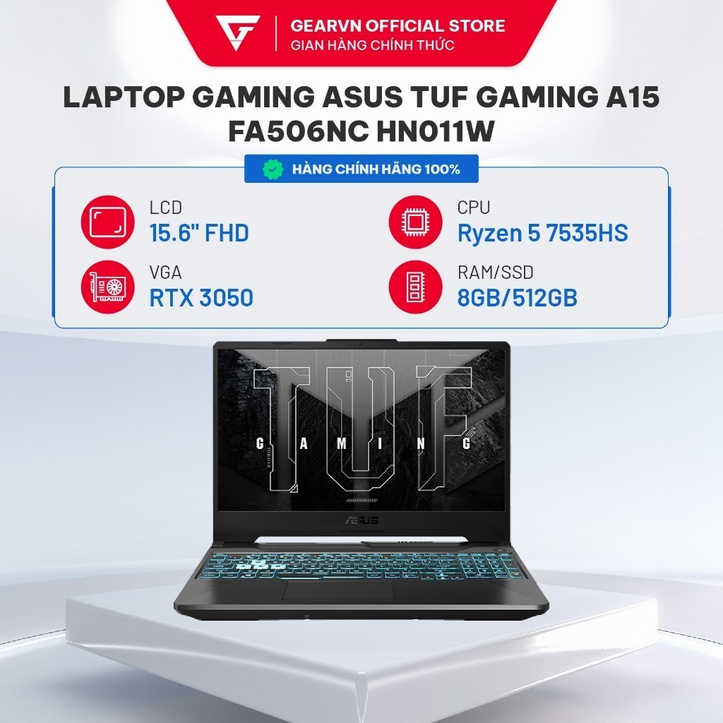 Laptop gaming ASUS TUF Gaming A15 FA506NC HN011W| 7535HS| 8GB| 3050