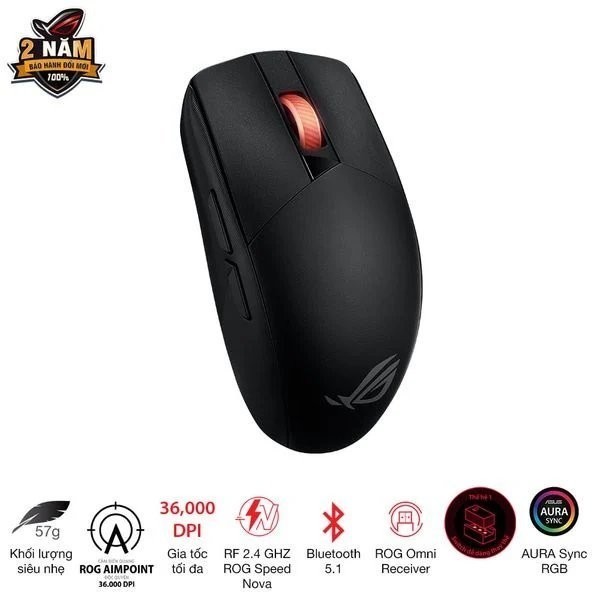 Chuột không dây ASUS ROG Strix Impact III Wireless 2 Mode Cảm biến Rog Aimpoint BH 24 tháng | BigBuy360 - bigbuy360.vn