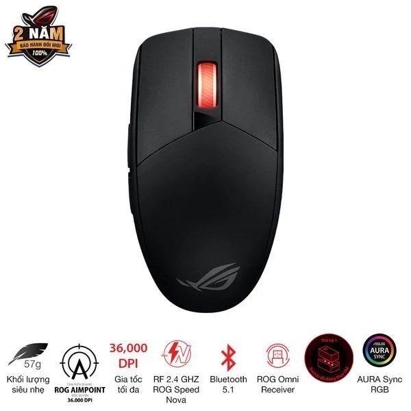 Chuột không dây ASUS ROG Strix Impact III Wireless 2 Mode Cảm biến Rog Aimpoint BH 24 tháng | BigBuy360 - bigbuy360.vn