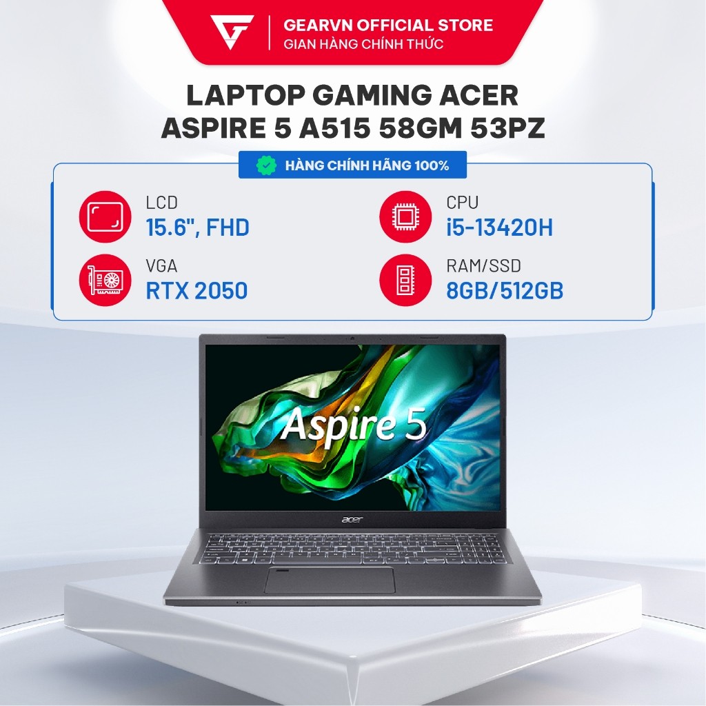 Laptop gaming Acer Aspire 5 A515 58GM 53PZ I5| 8GB| 512GB| 2050
