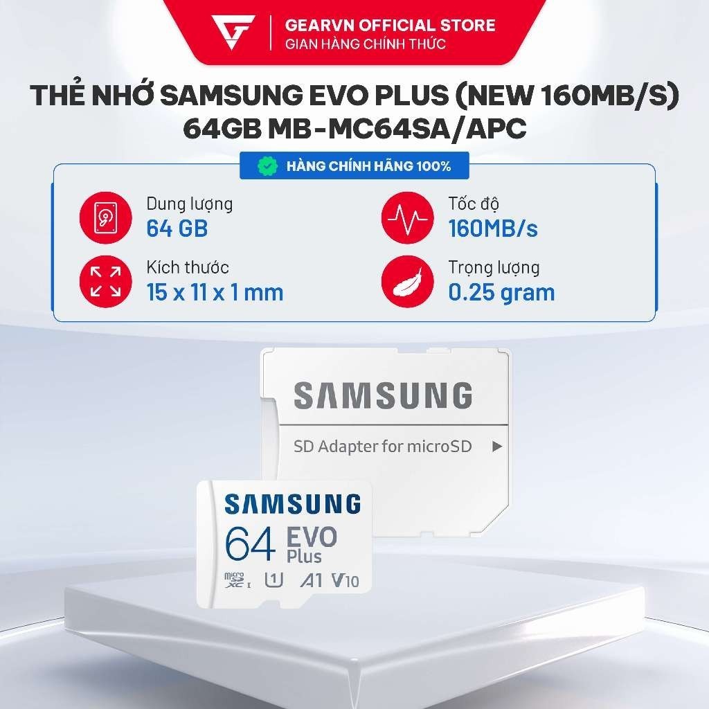 Thẻ nhớ EVO Plus (New 160MB/s) 64GB/128GB