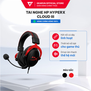 Tai nghe HP HyperX Cloud III Red (Bảo hành 24 tháng/ Âm thanh 7.1/ Kết nối USB, 3.5)