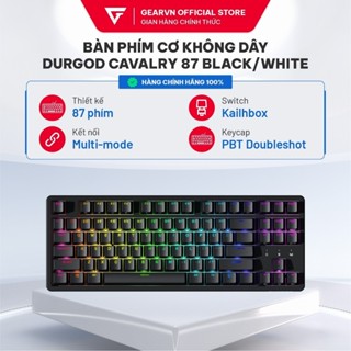 Bàn Phím Cơ Không Dây Durgod Cavalry 87 Black White Kailh Turbo Silent Red/Brown/Red Switch