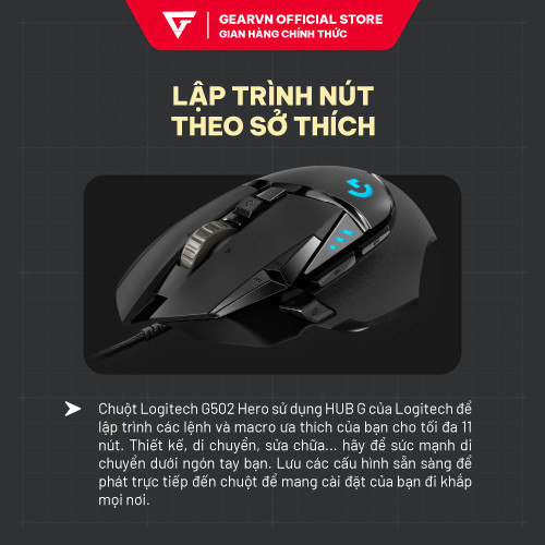 Chuột Gaming LOGITECH G502 Hero (RGB/25000dpi/11nút) Chính Hãng Giá Rẻ BH 24 tháng | BigBuy360 - bigbuy360.vn