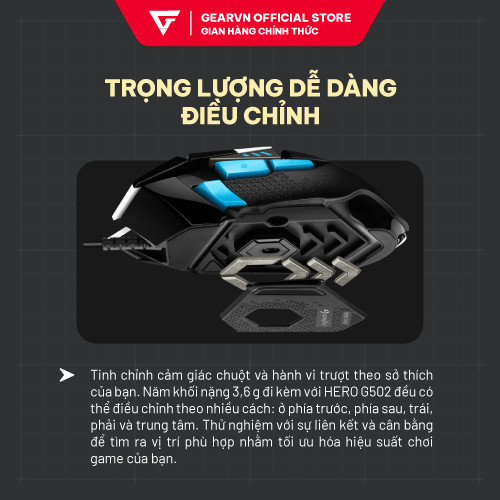 Chuột Gaming LOGITECH G502 Hero (RGB/25000dpi/11nút) Chính Hãng Giá Rẻ BH 24 tháng | BigBuy360 - bigbuy360.vn