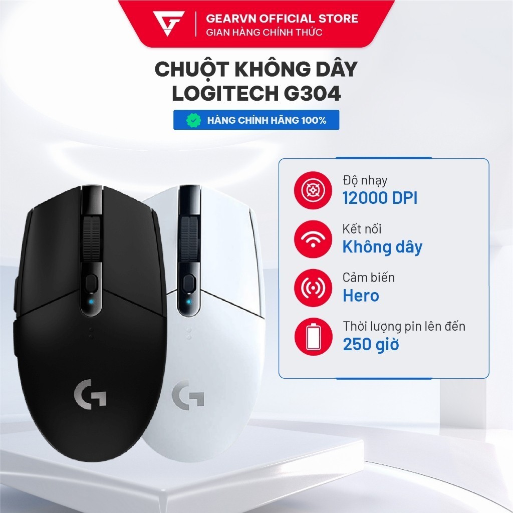  Chuột Không Dây LOGITECH G304 - 12000 DPI - Pin 250 Giờ - LightSpeed - Chính Hãng Giá Rẻ 