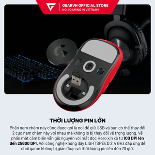 Chuột Logitech G Pro X Superlight Wireless Red/ Black/ White