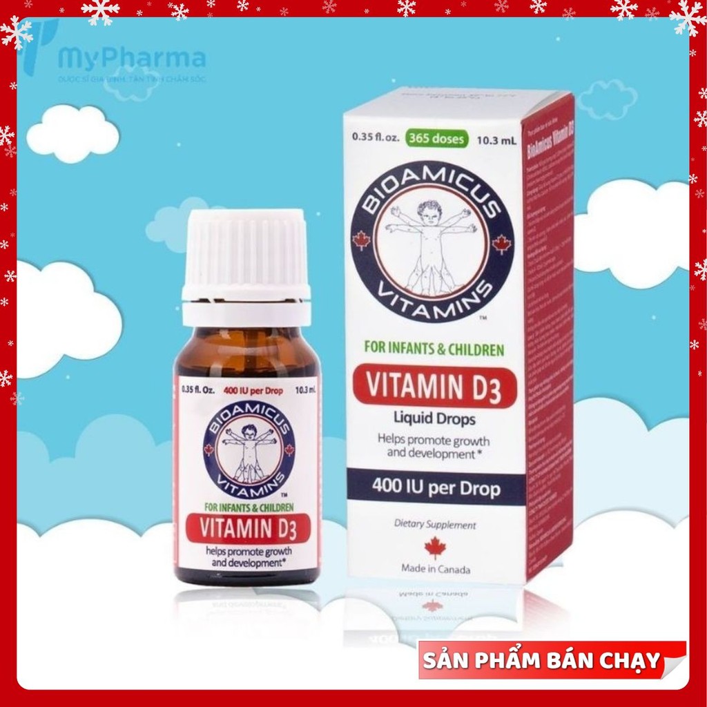 (chính hãng - tích điểm) Vitamin D3 BioAmicus 400IU/giọt 10ml