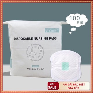 Miếng lót thấm sữa cho mẹ Vcool (túi 100 miếng, túi 50 miếng) siêu chống thấm, chống tràn, an toàn, tiết kiệm