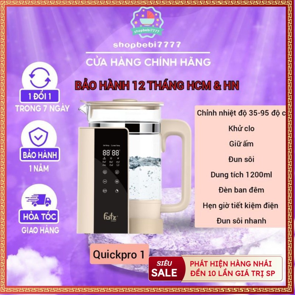 Bh 12 tháng - MÁY ĐUN NƯỚC VÀ HÂM NƯỚC PHA SỮA ĐIỆN TỬ – QUICKPRO 1 – FB3511BT