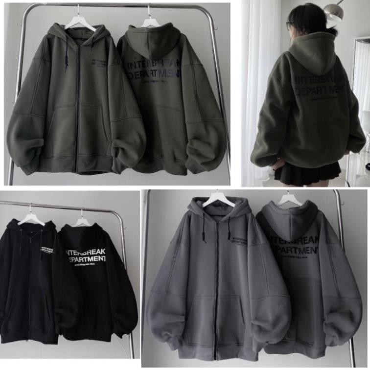 Áo Khoác Nỉ Hoodie Zip INTERBREAK Nhiều Màu Form Rộng Unisex Nam Nữ - Áo Hoodie dây kéo Jaystoree a1