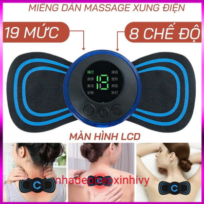 Máy massage cổ vai gáy xung điện - máy massage hình cánh bướm - miếng dán massage sung điện