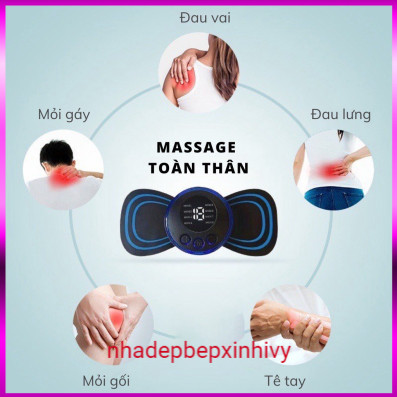 Máy massage cổ vai gáy xung điện - máy massage hình cánh bướm - miếng dán massage sung điện
