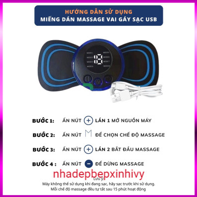 Máy massage cổ vai gáy xung điện - máy massage hình cánh bướm - miếng dán massage sung điện