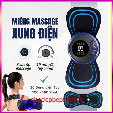 Máy massage cổ vai gáy xung điện - máy massage hình cánh bướm - miếng dán massage sung điện