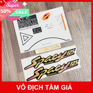 Hcm Bộ Tem Rời Honda Spacy 125 Vàng Đen Bạc Kèm Đầy Đủ Tem Thông Số Chính Phụ, Hàng Linh Kiện Thái