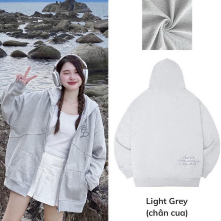 Áo Hoodie Zip Overthinking Cinder Thêu Chữ Siêu Nét, Áo Khoác Nỉ Nam Nữ Form Rộng Chất Nỉ Bông Dày D