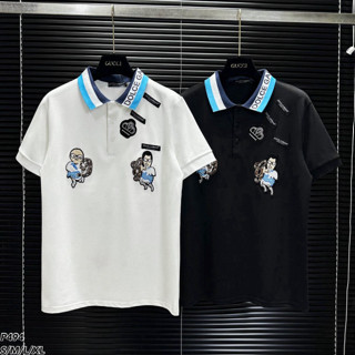 Áo polo DoIce hoạ tiết thêu logo phối cổ dệt chữ siêu đẹp - Áo polo nam hàng siêu cấp hot trend 2025