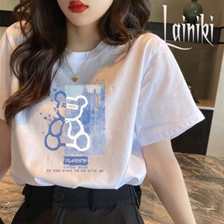  Áo Thun Nữ Hình Gấu Dễ Thương Chất Cotton Co Giãn Bốn Chiều Kiểu Dáng Trẻ Trung Phong Cách . Mã 19 