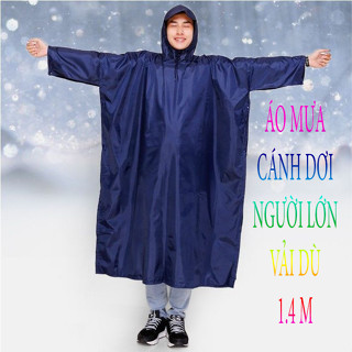 Áo Mưa Đi Xe Máy 1 Người, 2 Người Cánh Dơi Choàng Vải Dù Tổ Ong Cao Cấp Chống Rách Trùm Kín Chống Nước Có Lỗ Xỏ Gương