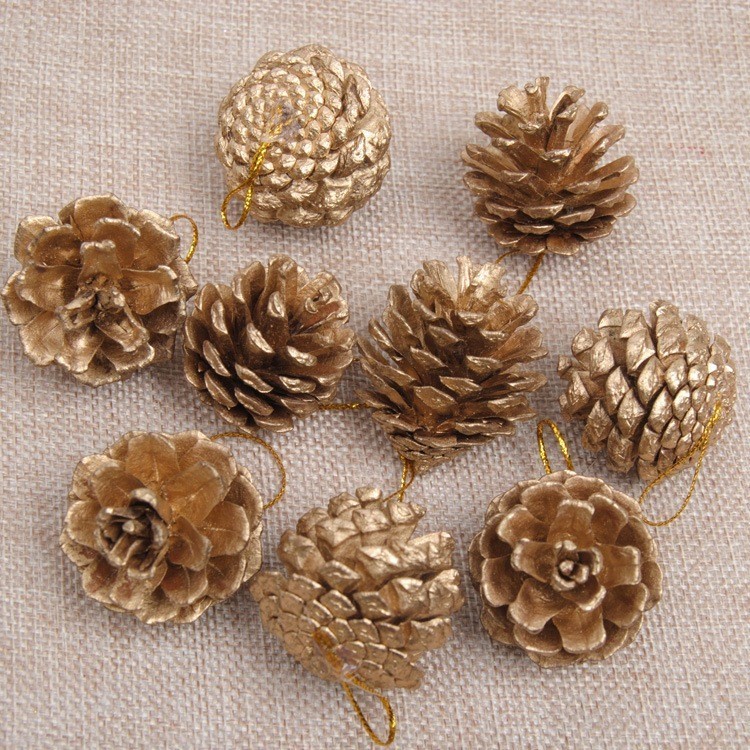 Set 9 quả thông trang trí Noel 4cm