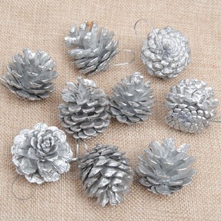 Set 9 quả thông trang trí Noel 4cm