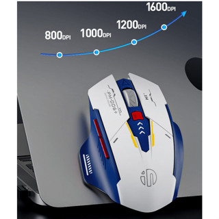 Chuột không dây INPHIC M6P ROBOT kết nối bằng chip USB 2.4GHz thiết kế cực ngầu có đèn led báo hiệu dung lượng pin