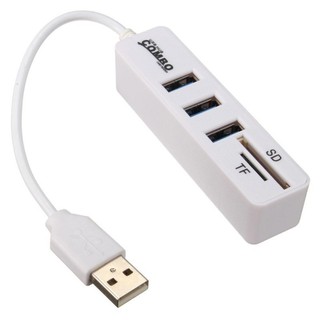 Combo hub usb 3 cổng + card reader 2.0 mini