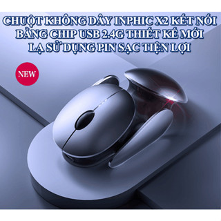 Chuột không dây INPHIC X2BT kết nối bằng chip USB 2.4G dung lượng pin  500mAh thiết kế siêu lạ-AT