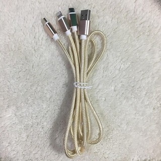 Cáp Lụa Sạc Nhanh 3 Đầu Tiện Lợi