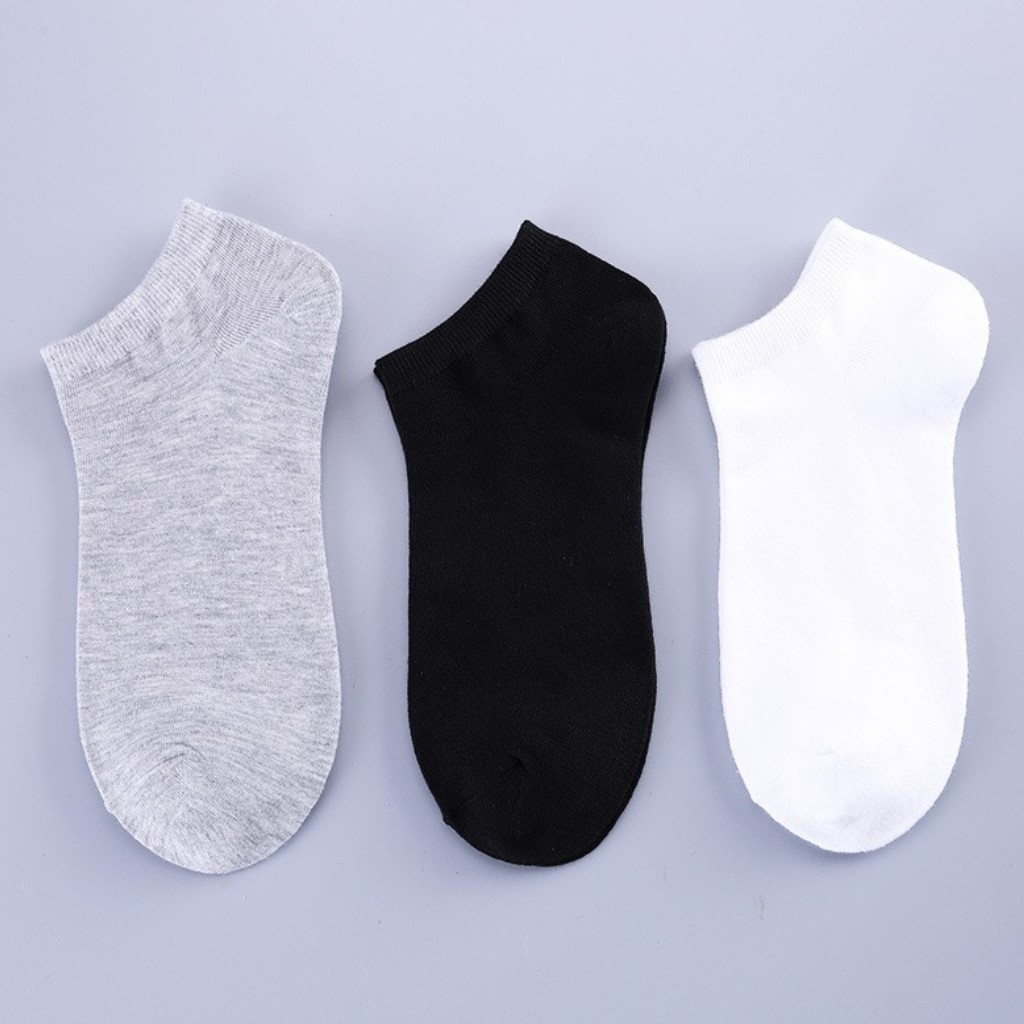 Combo vớ cotton trơn cổ ngắn Hàn Quốc