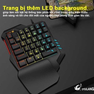Bàn phím giả cơ FREE WOLF K15 chơi game Pubg Mobile, Rules of Survival, Free Fire trên điện thoại, máy tính bảng, Laptop