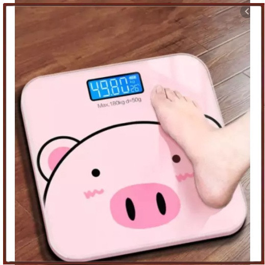 CÂN ĐIỆN TỬ 180KG MẶT KÍNH HÌNH HEO/GẤU SIÊU DỄ THƯƠNG-AT