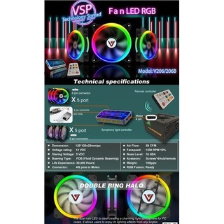 Bộ Kit 3 Fan V206B LED RGB