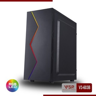 Vỏ nguồn máy tính vsp v3-603 có sẵn led rgb và nắp hông trong suốt