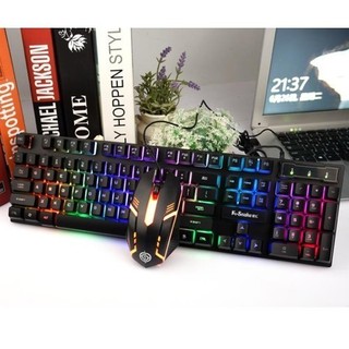 Bộ bàn phím và chuột k-snake km320 chuyên game led 7 màu