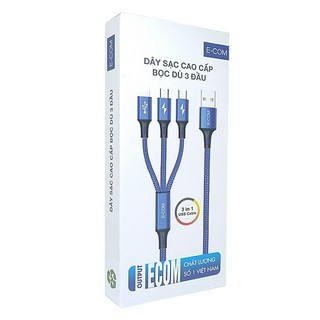 Cáp Sạc 3 Đầu Chống Rối Đứt Cho IPMicro-Type C