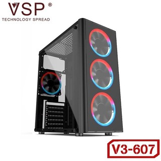 Case v3-607 gaming 2 mặt kính cường lực