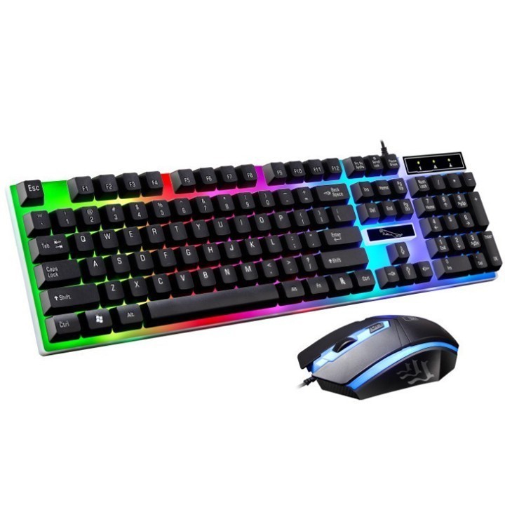 Bộ Bàn Phím Kèm Chuột LED Giả Cơ Game G21B ĐEN