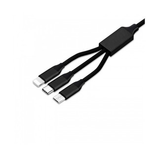 Cáp sạc chia 3 đầu cắm Micro USB/Type-C/dạng dây dù