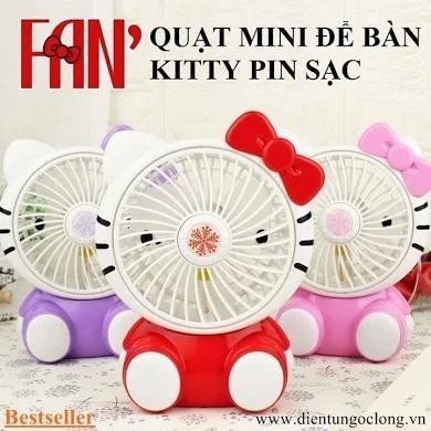 Quạt tích điện để bàn hình hello kitty