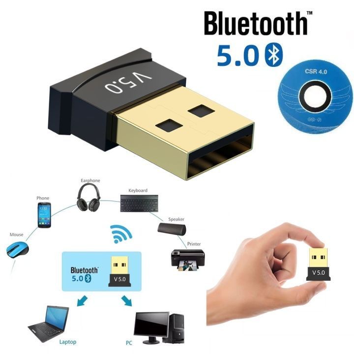 USB Bluetooth SCR 5.0 Dùng Cho Máy Tính Laptop, PC