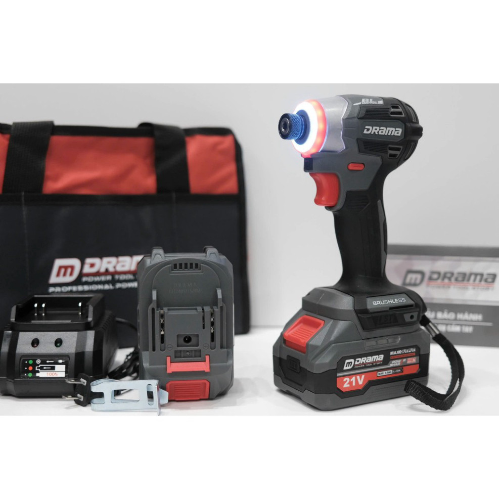 Máy chuyên vít pin DRAMA 5668, Động cơ Không chổi than 4 Tốc độ, Thiết kế Compact, Nhỏ gọn, Hiện đại