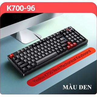 Bàn phím cơ blue switch YINDIAO K700 thiết kế mini 96 phím với nút vặn đa năng có 12 chế độ đèn LED cực đẹp