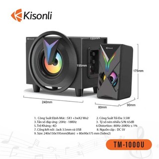 Loa 2.1 Kisonli TM-1000U Bluetooth