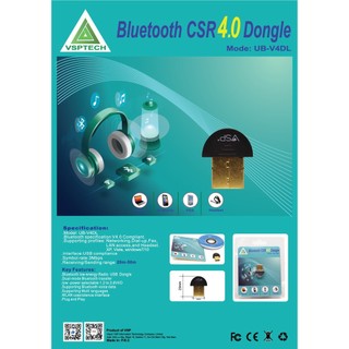 USB Bluetooth 4.0 Csr4.0 Dongle UB-V4DL