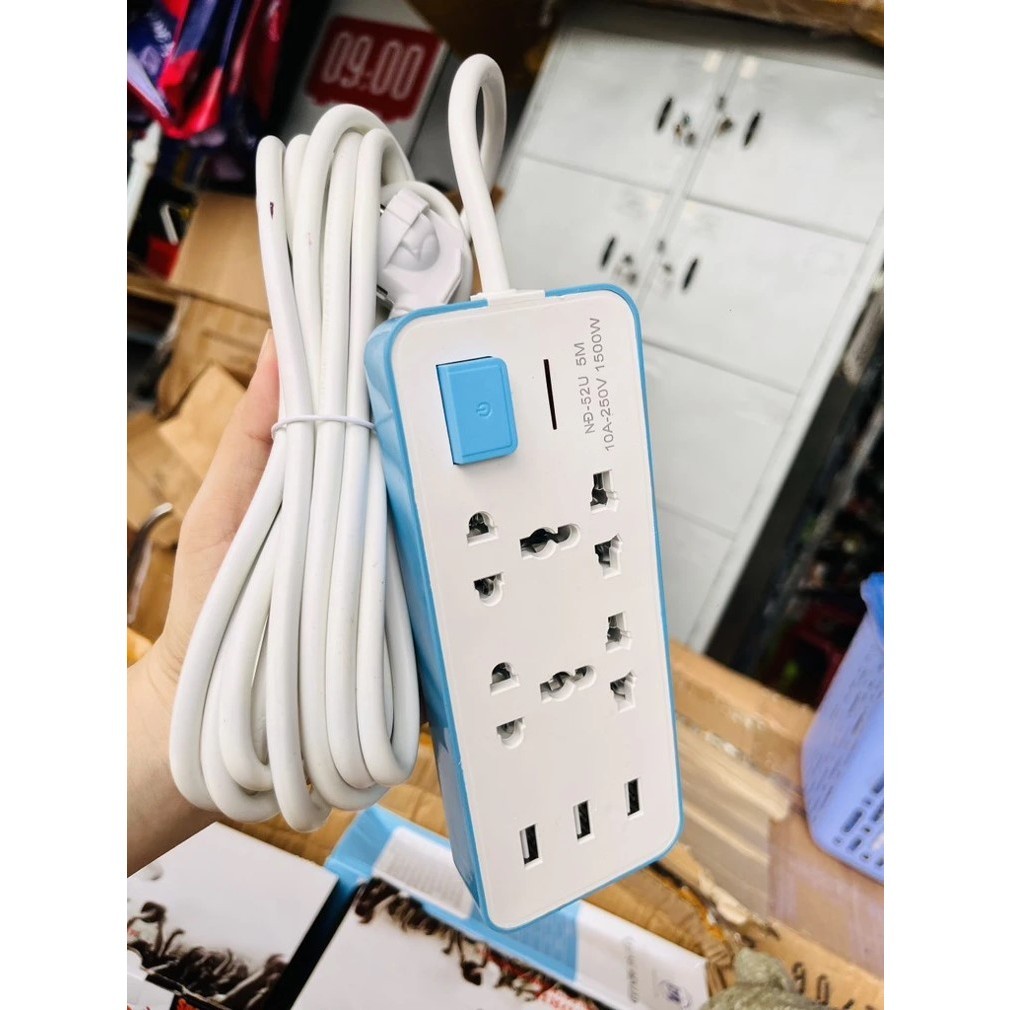 Ổ ĐIỆN THÁI LAN SOCKET NĐ-52U DÀI 5M 3 CỔNG USB