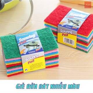 Combo 10 Miếng Rửa Chén Bọt Biển Nhiều Màu
