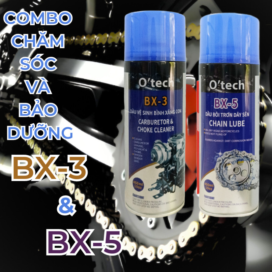 Combo bảo dưỡng sên Otech, rửa sên và dưỡng sên BX-3 và BX-5
