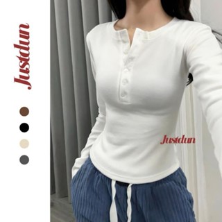 Áo thun tay dài len tăm thỏ Justdun T66